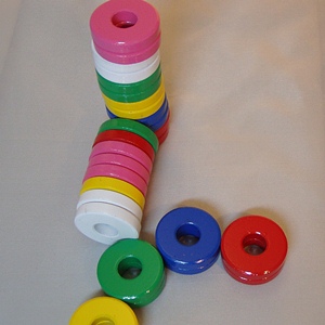 Magnets: Ring magnets. Multi coloured Pk/10   (TS0327)