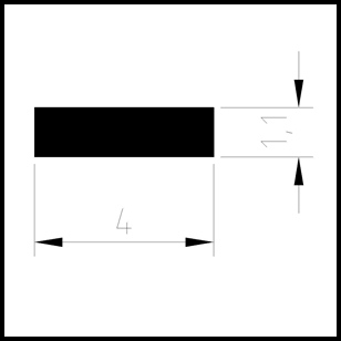Carbon Fibre solid rectangular 1000x4.00x1.1mm  (TS2512)