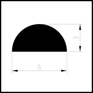 Carbon Fibre semicircular section 1000xD6.0x3.00mm ea (TS2519)